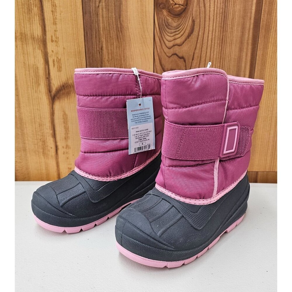 Cat & Jack Dane Pink Little Girl's Waterproof Boots Size 9T